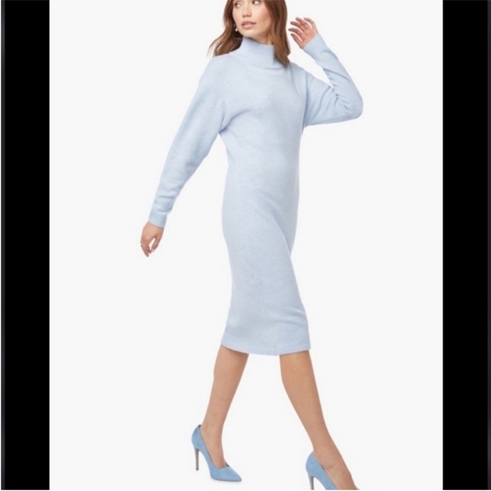 JustFab Baby Blue Knit Midi Sweater Dress Size S